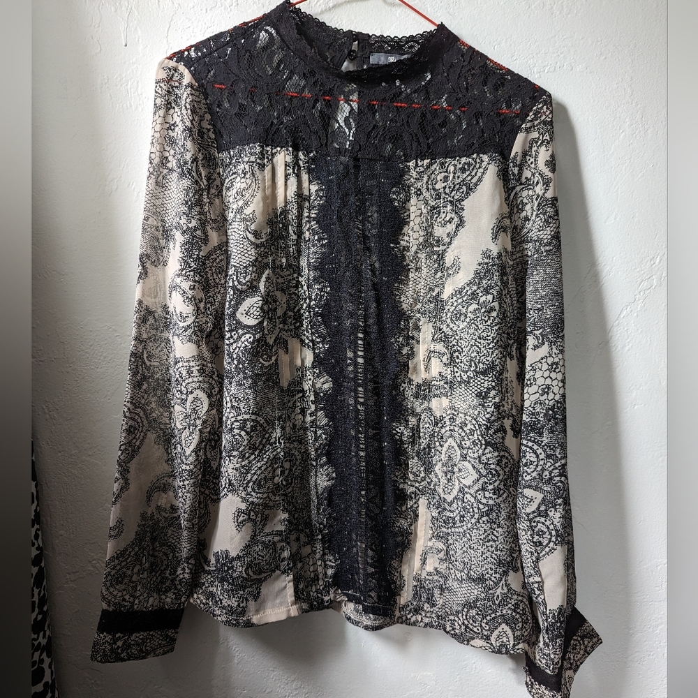 NWOT Miss Me Sheer Lace Blouse